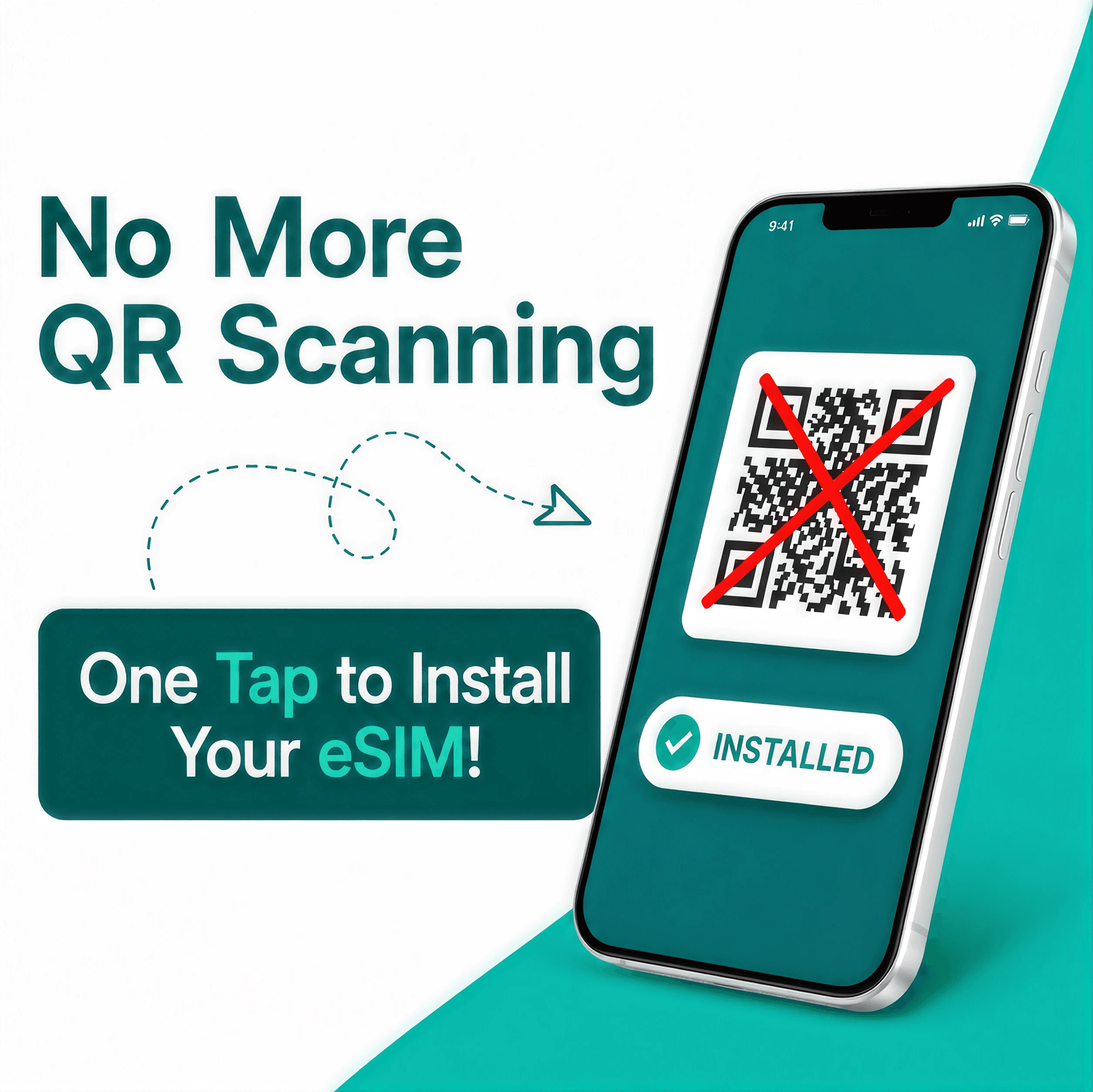 No more QR scanning, one tap to install your eSIM